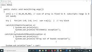 5 Multiple catch clauses