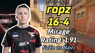 CS2 POV | FaZe ropz (16-4) vs Navi (mirage) | PGL CS2 Major Copenhagen 2024 #cs2 #faze