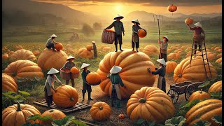 How Asian Farmers Plant And Harvest Bumper Pumpkin | Halloween pumpkins