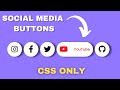 How To Create Social Media Buttons Hover Effect Only HTML and CSS