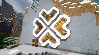 Minecraft | How to build Four Leaf Clover Mountain house 四葉草造型山壁屋#19｜Rookie CubeYu