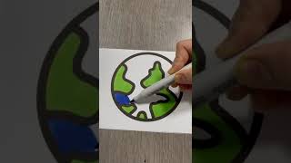 Earth Logo - Satisfying Coloring #11