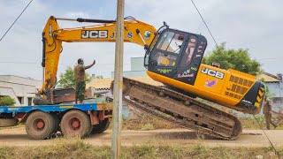 JCB Excavator Loading & Unloading in Truck By Experience Operator - Dozer Video | JCB Time-lapse