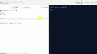 Javascript Challenges - return the index of a number within a given array