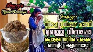 സാധാരണ വീട്ടമ്മയുടെ ഒരു ദിവസം..//dayofatypicalhousewife..//തിളച്ച ശർക്കര മുഖത്ത് വീണപ്പോ