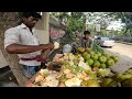 roadside green juicy palmyra palm fruit super cutting master skills