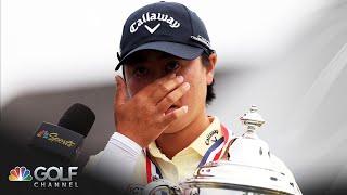 Yuka Saso hoists trophy after winning U.S. Women's Open | Live From U.S. Women's Open | Golf Channel