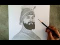 Guru Gobind singh ji drawing/ Portrait drawing of Guru Gobind singhji with pencil/