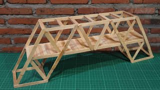 Ice cream stick craft | Making a bridge with popsicle sticks - 111