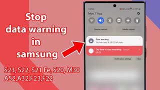 How to remove data warning notification in samsung