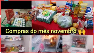 compras do mês de novembro 🙌🙌🙏🙏as coisas estão ficando mais caras 🤔 obrigada Deus por mais um mês 🙏🙏