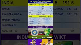 ind vs aus 1st odi match / india vs australia odi match score board