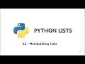 Python List Manipulation - Python for Datascience Tutorials