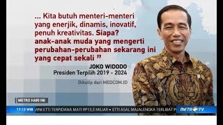 Menteri Muda Usia 20-40 Tahun di Kabinet Baru Jokowi Direspon Baik oleh Sejumlah Parpol