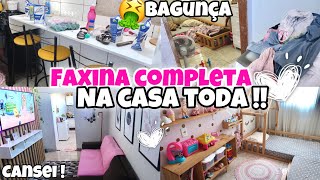 CANSEI ! FAXINA COMPLETA NA CASA TODA | ESTAVA UMA BAGUNÇA 🤮| FAXINA PESADA 🏡