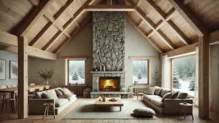 🔥 Cozy Fireplace in a Cabin – Warmth (4K) Charmant Feu de Foyer dans un Chalet d'Hiver - Chaleureux