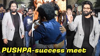 Pushpa Raj Allu Arjun Mass Entry at PUSHPA-success meet