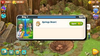 New Area Opened - Playrix Gardenscapes New Acres - Springs Resort - Day 1 - Android Gampelay