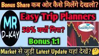 Easy Trip Bonus 🔥easy trip planners share news | easemytrip share latest news | easy trip share news