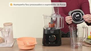 Multiprocessador PowerChop 600 Plus, Philips Walita, 4 em 1, Preto 600W, 220v - RI7300/92