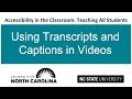 Using Transcripts and Captions in Videos
