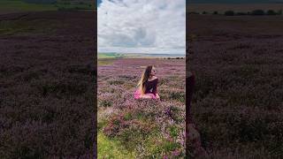 Me enjoying the beautiful heather blooms across Yorkshire Moorland 😍 #sarathewanderer  #uk