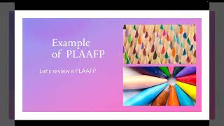 Present Levels PLAAFP Presentation