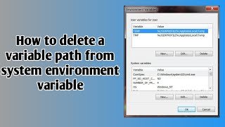 how to delete a variable path in system environment variable