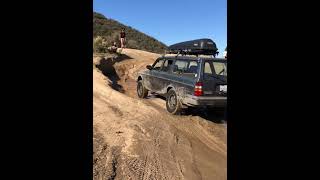 Lifted Volvo 240 in off road park