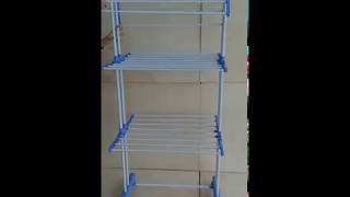 3 Layer Drying Rack Cloth Hanger Portable Laundry with Hanger Wheels