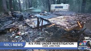 Fire destroys RV in Cave Junction, investigation underway