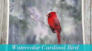 Watercolor Cardinal Bird