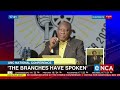 Ramaphosa says the branches have spoken