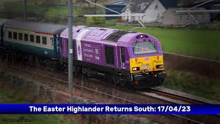 Royal 67007 on The Easter Highlander, Day 4 Returning South at Castlecary: 17/04/23