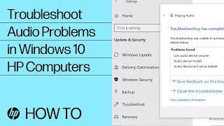 Troubleshoot Audio Problems in Windows 10 | HP Computers | HP Support