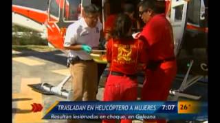 Trasladan en helicóptero a mujeres