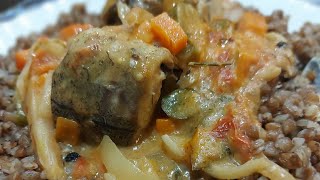 вкусная тушеная рыба с подливой#еда #рыба #минтай