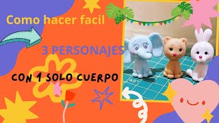 COMO HACER ,ELEFANTE, OSO,CONEJO/ 3 PROYECTOS FACIL💕/ PORCELANA FRIA 🤗