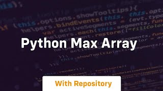 python max array