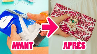 Pochette fait maison à partir de matériaux recyclés | DIY SANS COUTURE