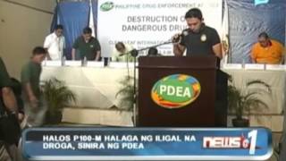 News@1: Halos P100-M halaga ng iligal na droga, sinira ng PDEA