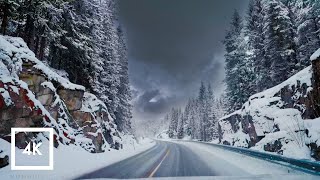 Relaxing Snowy Drive in Norway | Olden to Geirangerfjord, Driving Sounds for Sleep and Study ASMR