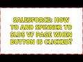 Salesforce: How to Add spinner to SLDS VF page when button is clicked?