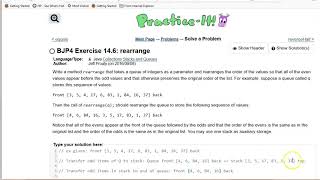 Building Java Programs Chapter 14 Exercise 14.6 rearrange