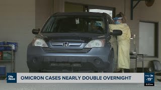 Omicron cases nearly double in Alberta