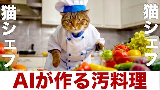 【AI動画】AIに料理させたら鬼畜汚料理になった（猫シェフver.）【アフレコ】