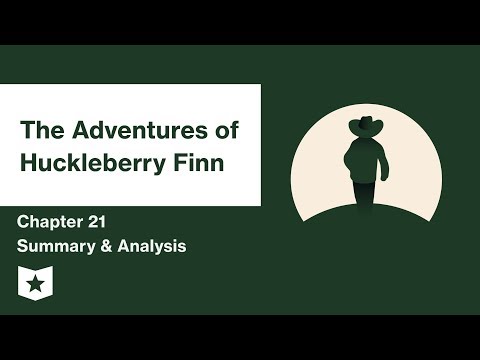 What is Twain satirizing in Chapter 21?