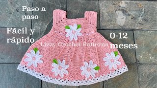 Vestido para niña tejido a crochet 🌻🌸 0-12 meses/ vestido a crochet  🌸🌺