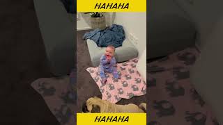 Funny Baby Videos | Cute baby play with dog | #short #shorts #baby #babies #funny #laugh #cute
