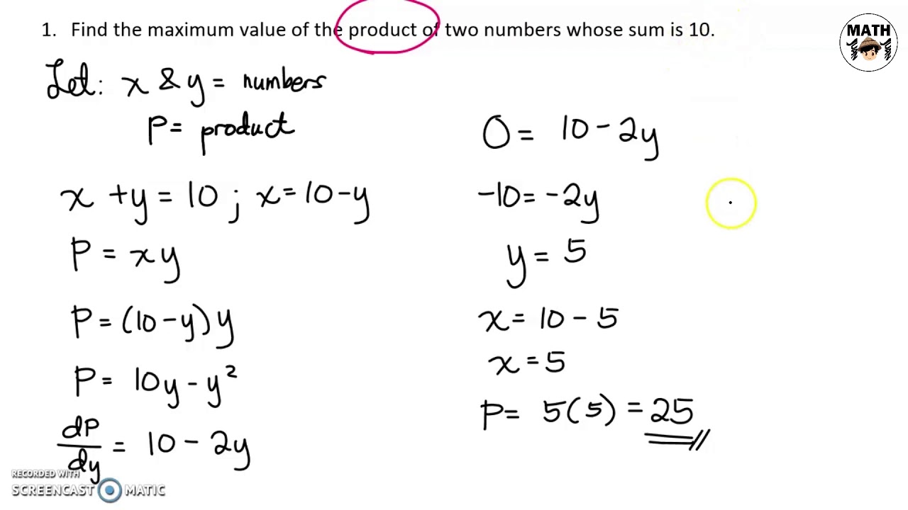 Differential Calculus | Applications Of Maxima And Minima (Part 1 ...